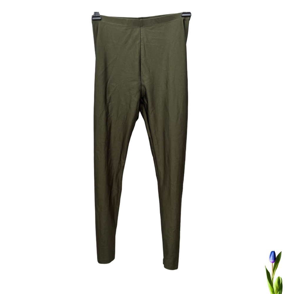 Forever 21 leggings olive green Shine High-Rise size M
